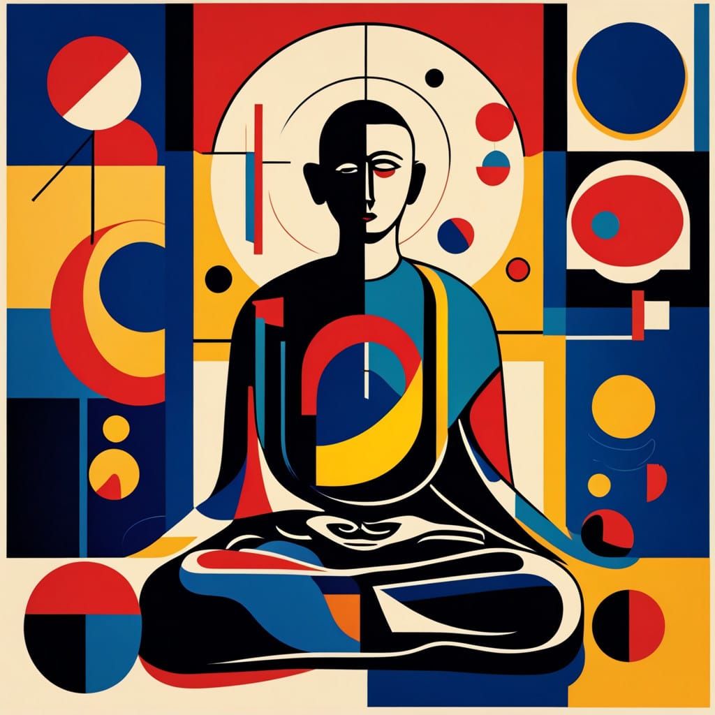 Ethereal Balance in Vibrant Triadic Harmony