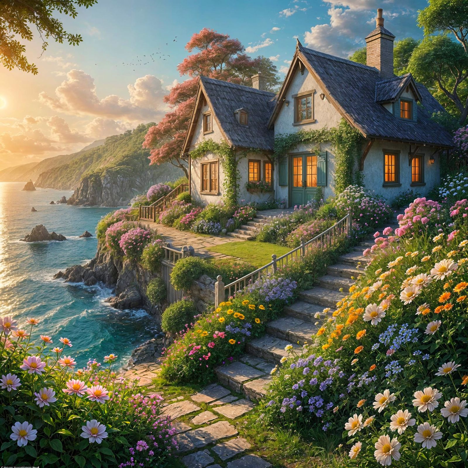 A house by the sea..  by @CraftyNan