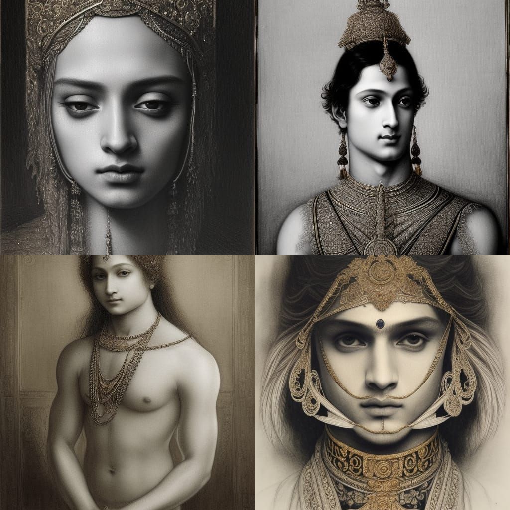 portrait of a young elegant Hindu prince