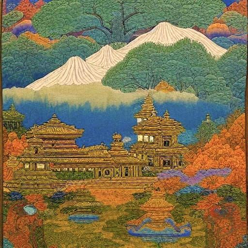 Bhutan forests and temples 