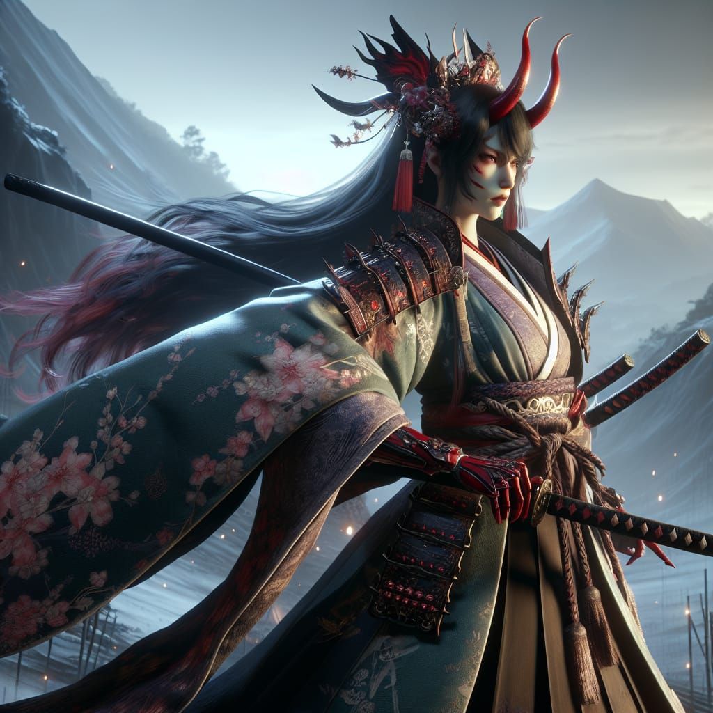 Female demon samurai 