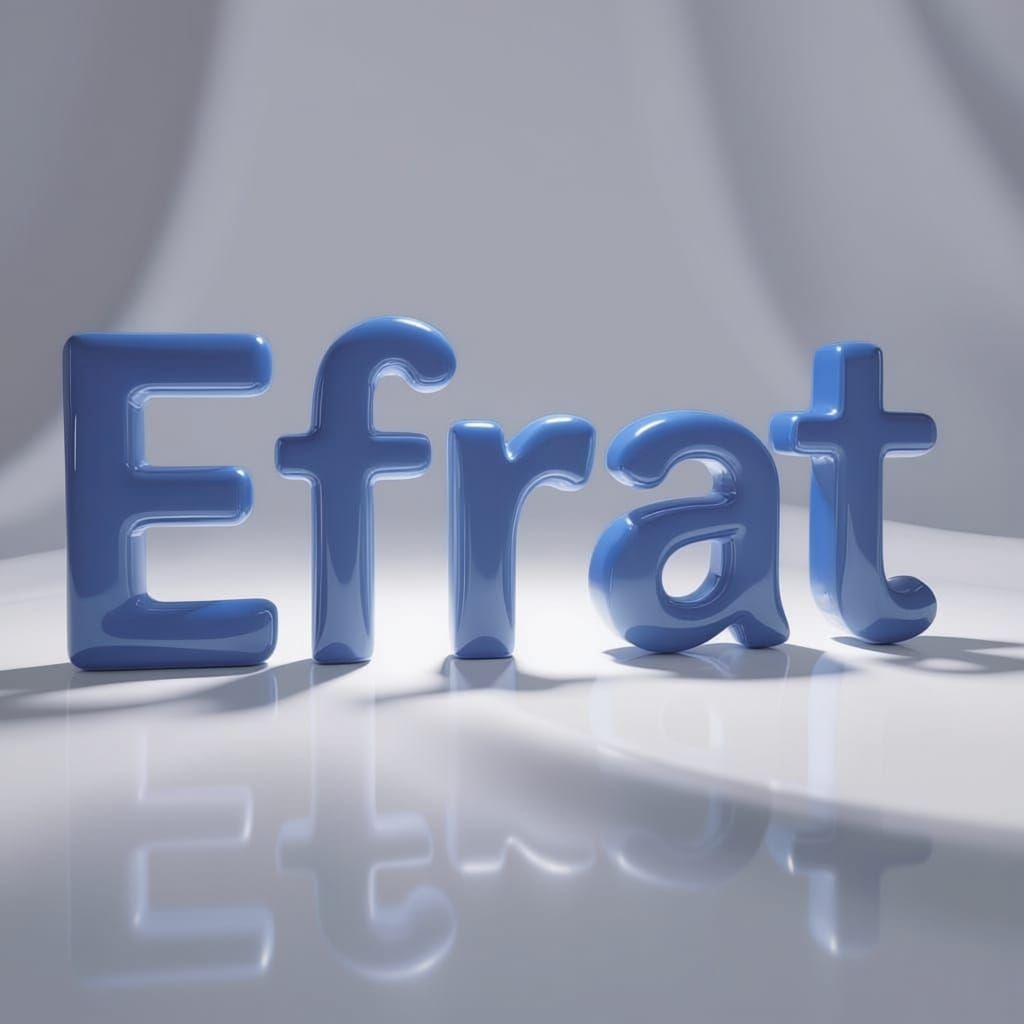 Mesmerizing 3D Glass Render of the Name Efrat