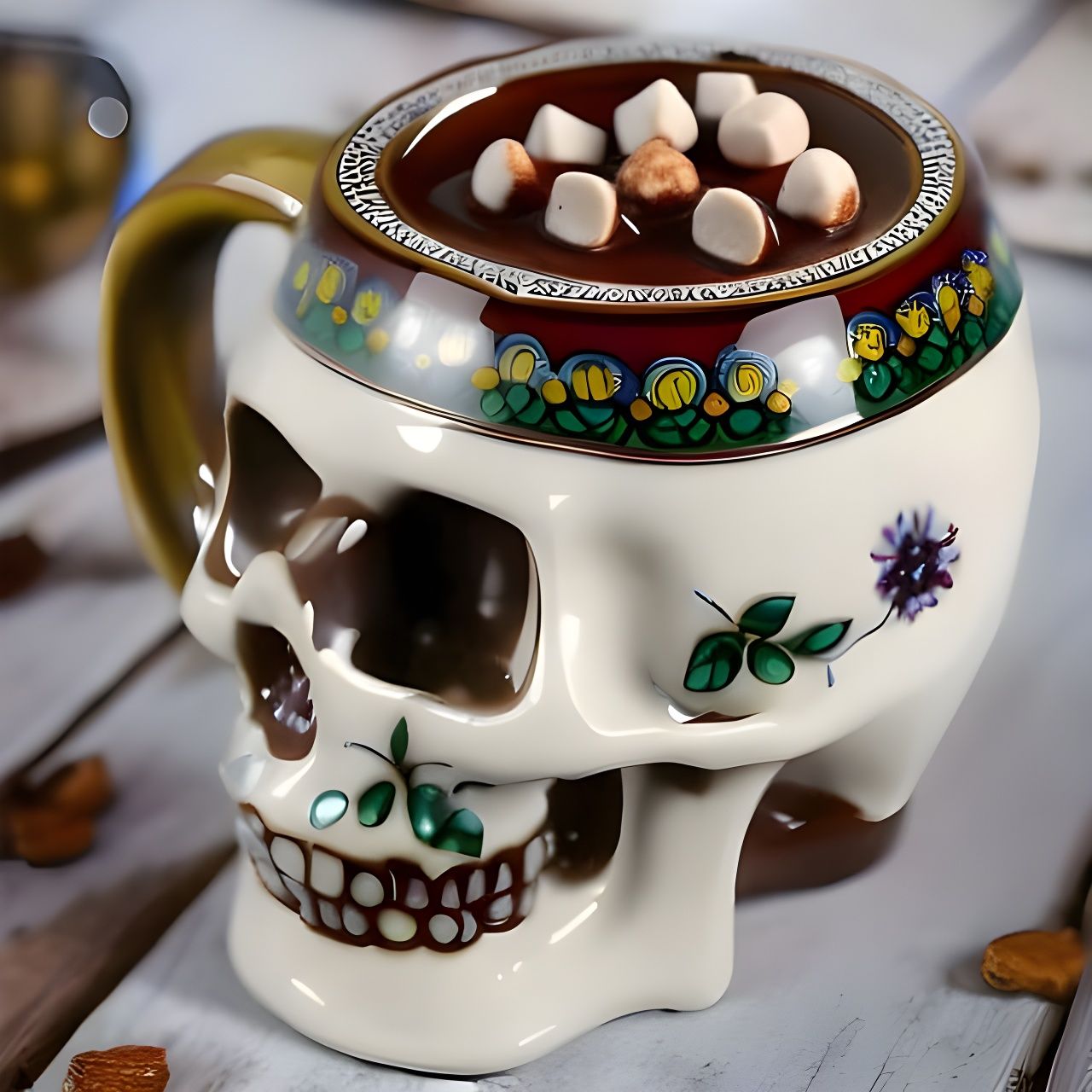 Drink hot chocolate from the skull of your enemies  by @undefined