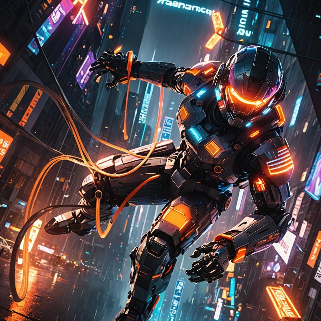 Futuristic Twin Towers in Anime Style