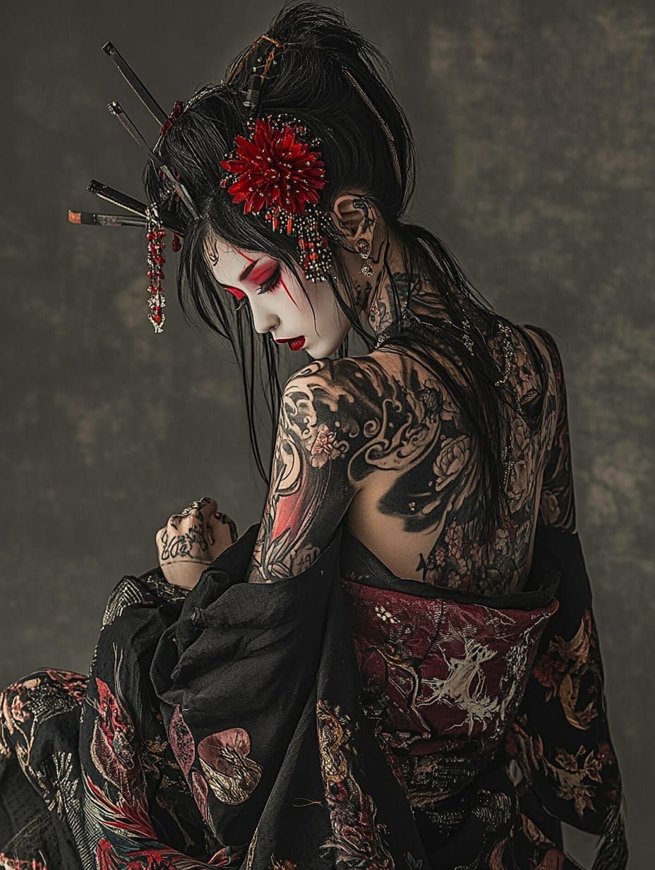 "Blossoms of Ink and Shadow"