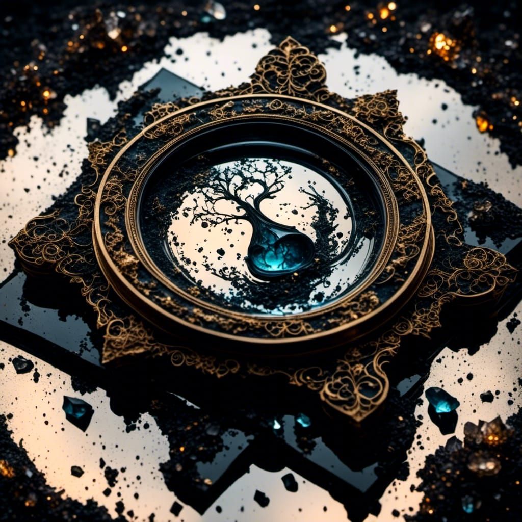 Broken Hourglass in Boiling Tar: Professional Photography