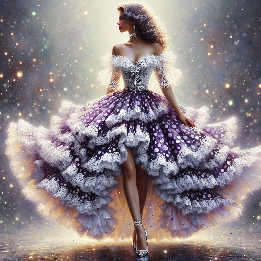 Margueritte: Lilac polka dot Beauty