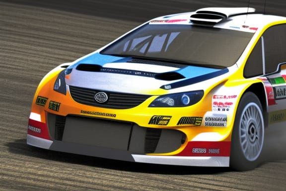 Rally car. HDR detailed painting photorealistic detailed oil on canvas ...