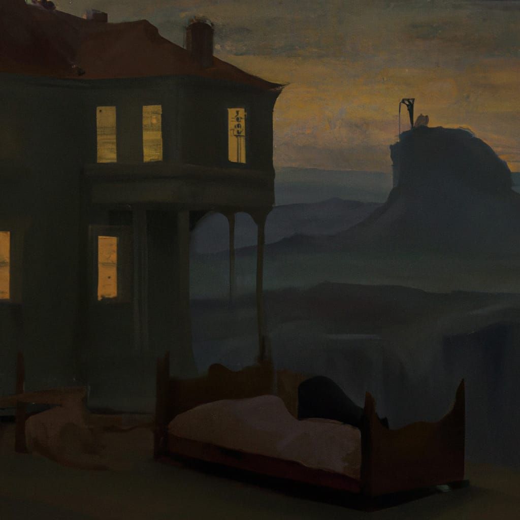 nightmares in a beautiful place, detailed oil painting, edward hopper