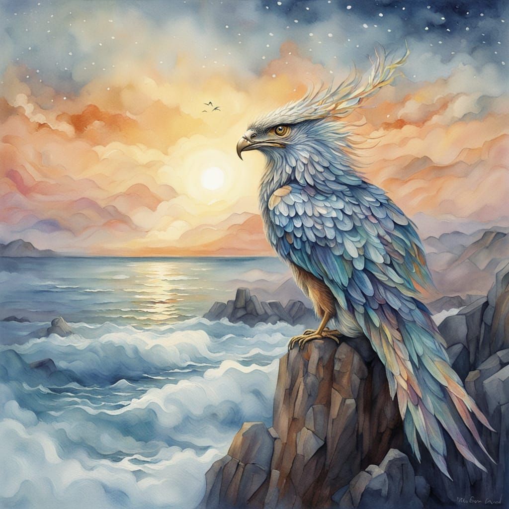 An Ocean griffon purple's watercolor   by @eileenMcC