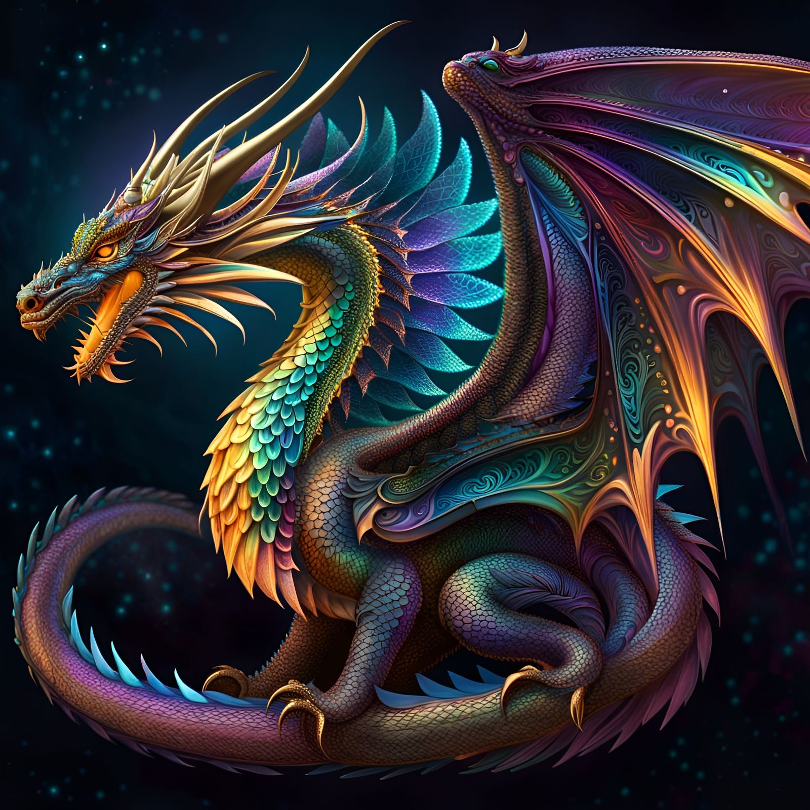 The Bismuth Dragon - AI Generated Artwork - NightCafe Creator