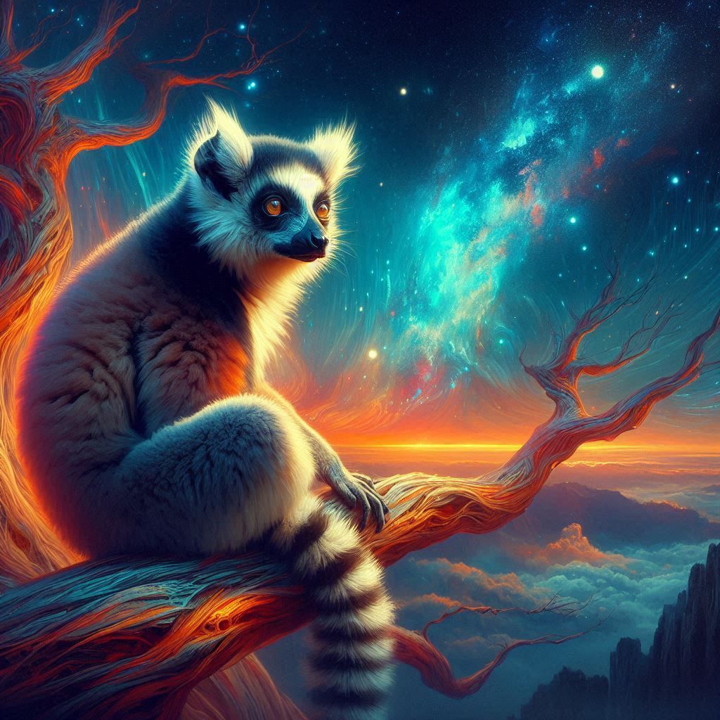 Lemur on a branch