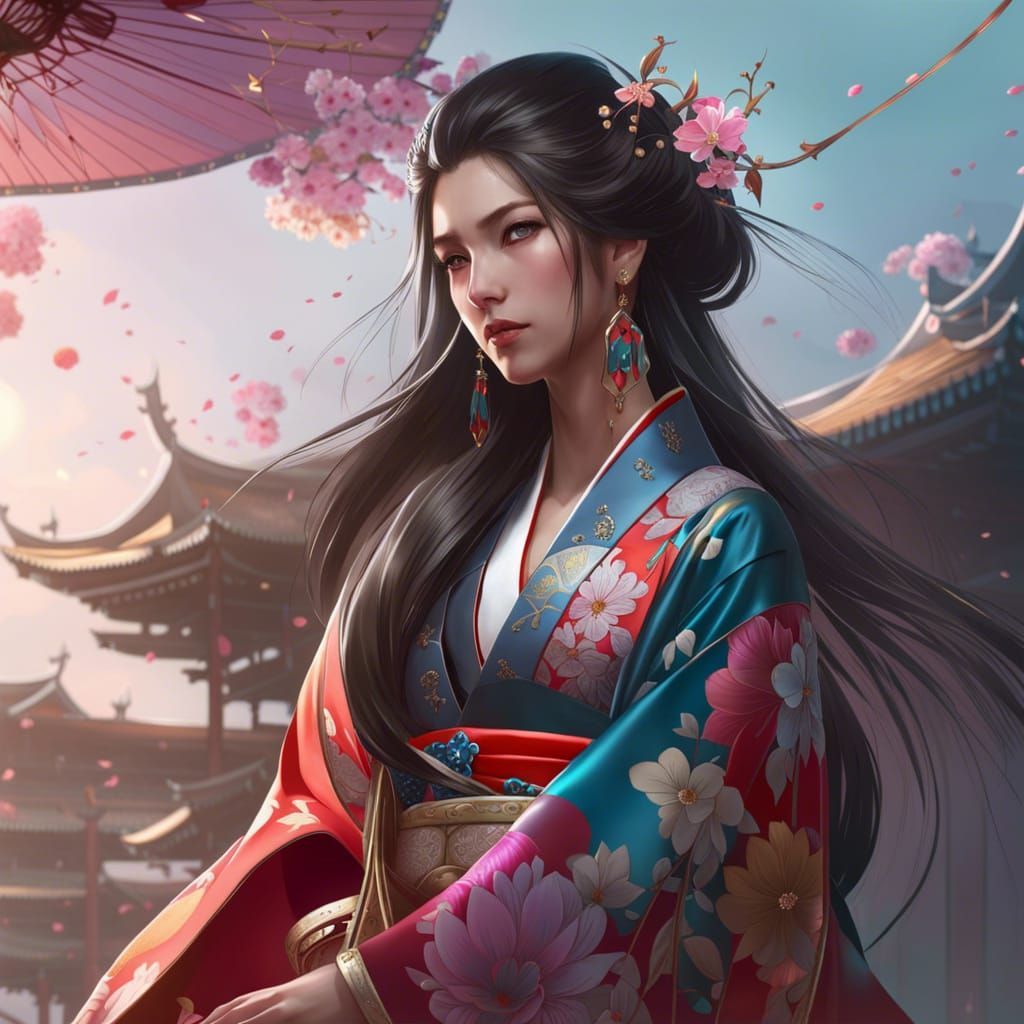 Kimono girl - AI Generated Artwork - NightCafe Creator