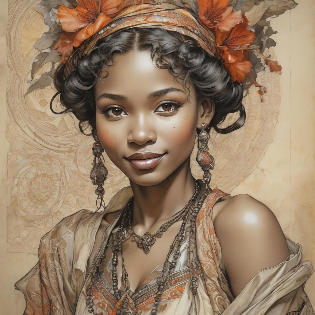 Bold dark outlines (ink, pencil sketch, charcoal) over a soft wash (aquarelle watercolor and alcohol ...  by @Jano