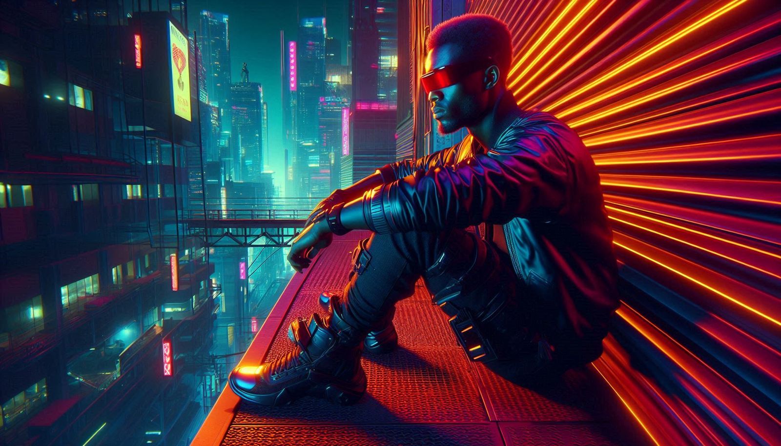 Sitting on the edge of the roof