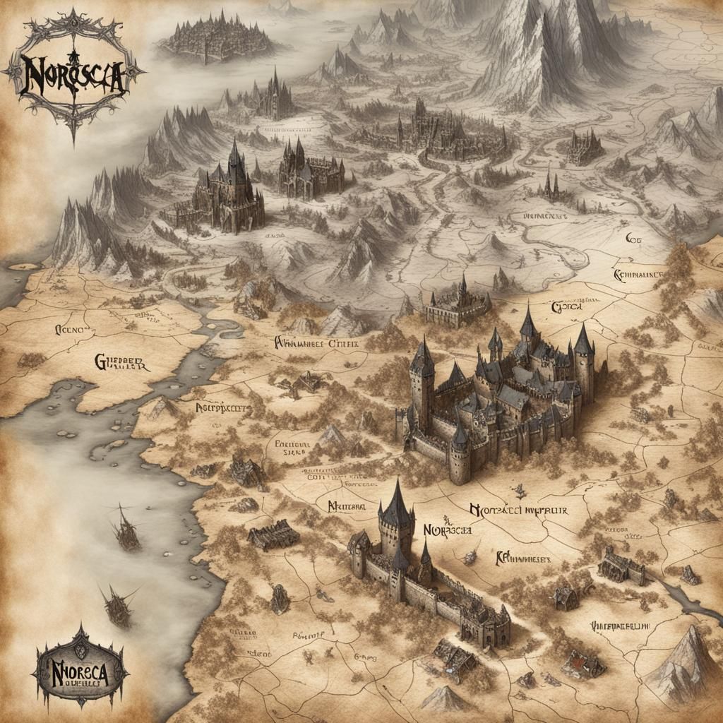 Medieval Fantasy Map - AI Generated Artwork - NightCafe Creator