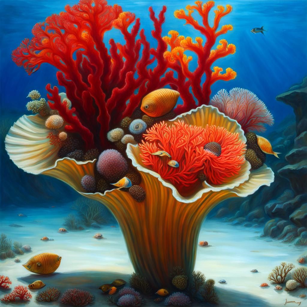 Underwater Flower Vase Still Life AI Generated Artwork NightCafe