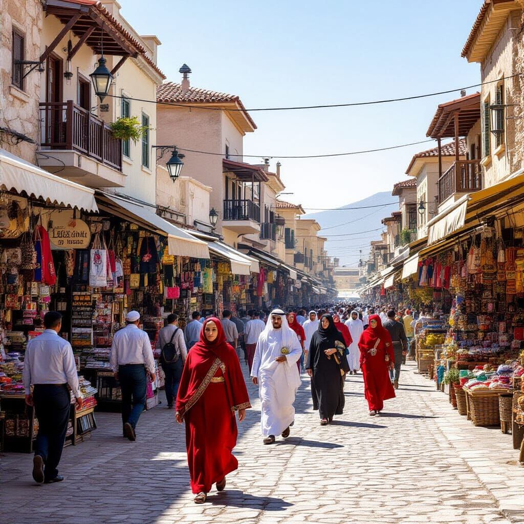 Dog-bodied Man Rides Bike in Cubist Pop Art