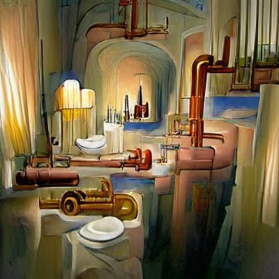 an experienced plumber studying to be the best in his niche art deco concept art impressionism