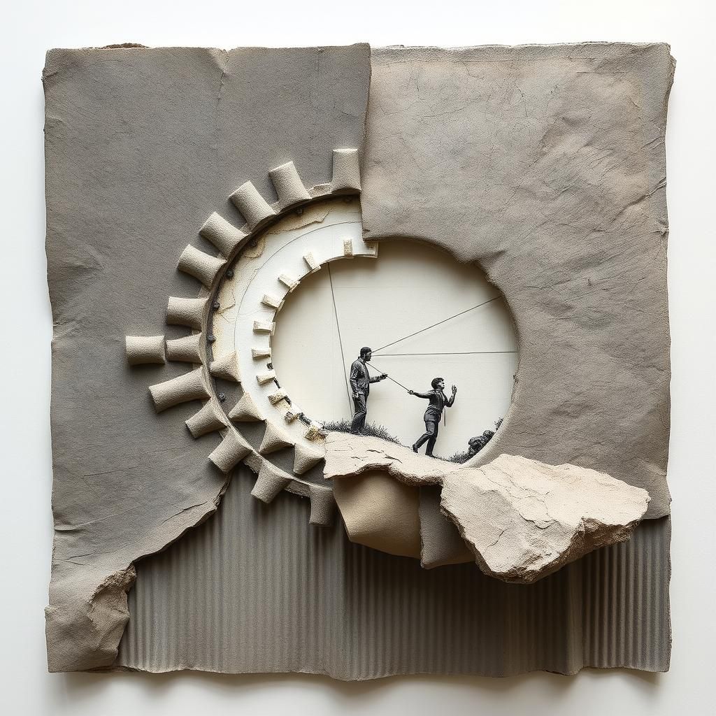 Surrealist Sculpture in Dada Style with Inverted Illusion