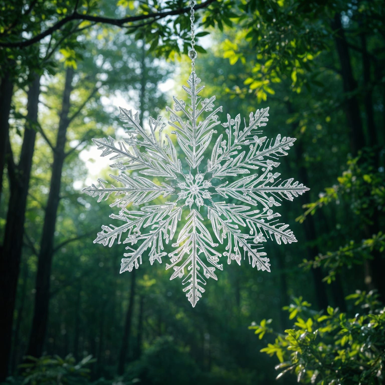 Delicate Snowflake in Winter Wonderland