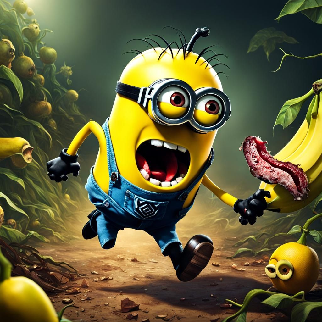 Minions turn into zombie fruits - AI Generated Artwork - NightCafe Creator