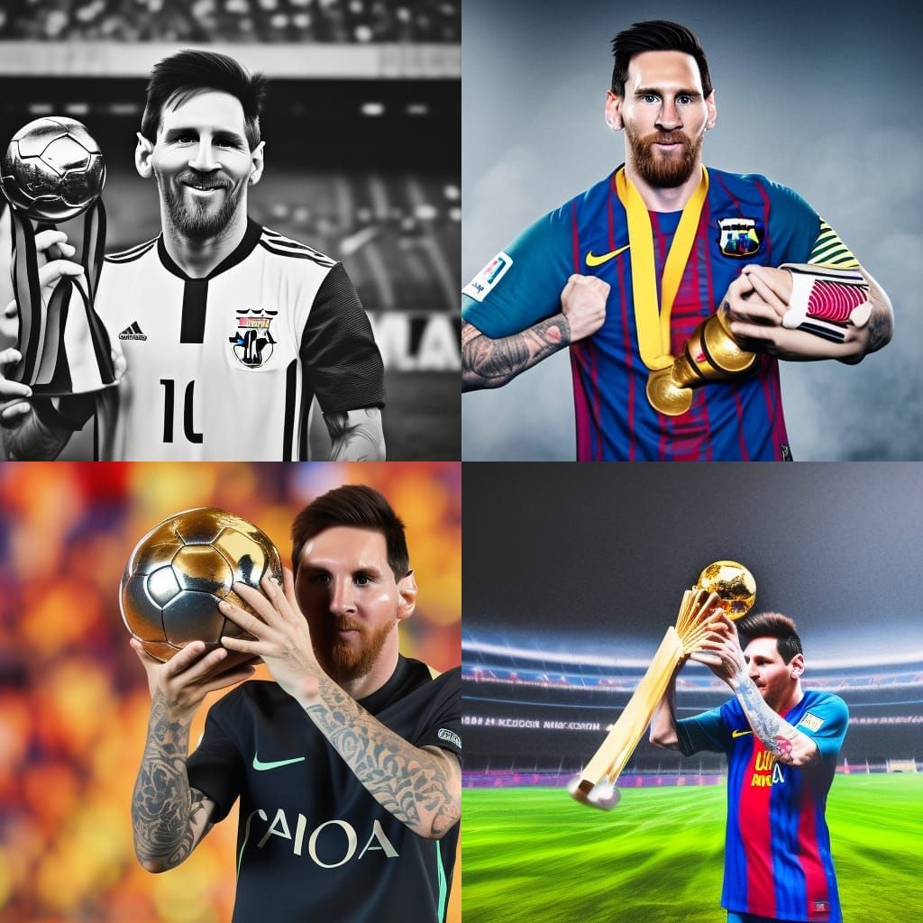 Messi con la copa mundial de fútbol - AI Generated Artwork - NightCafe ...