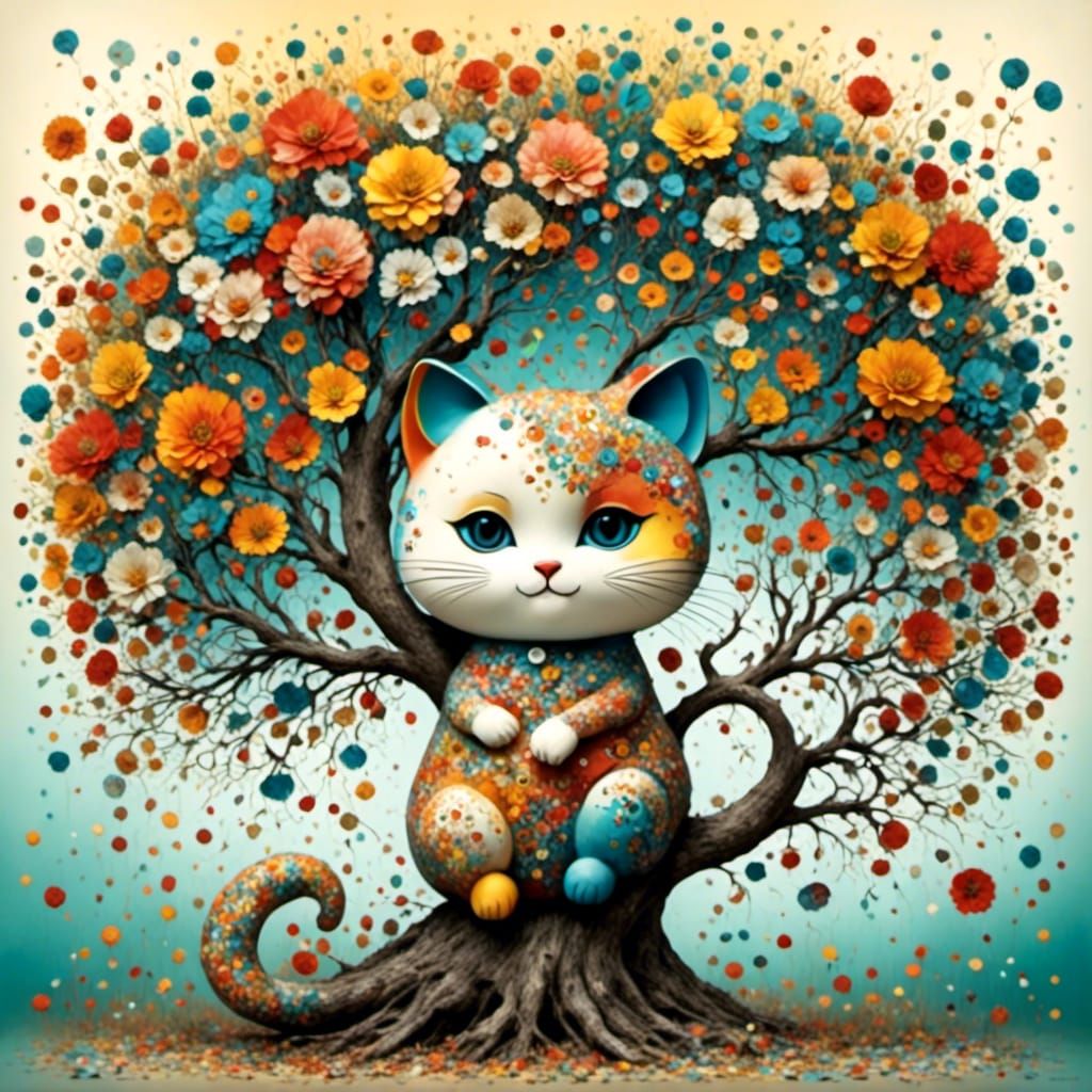 <lora:Dolce doll:1.0>cat, <lora:flotre:1.0> tree