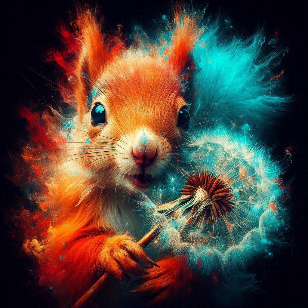 Squirrel and his Dandelion!!