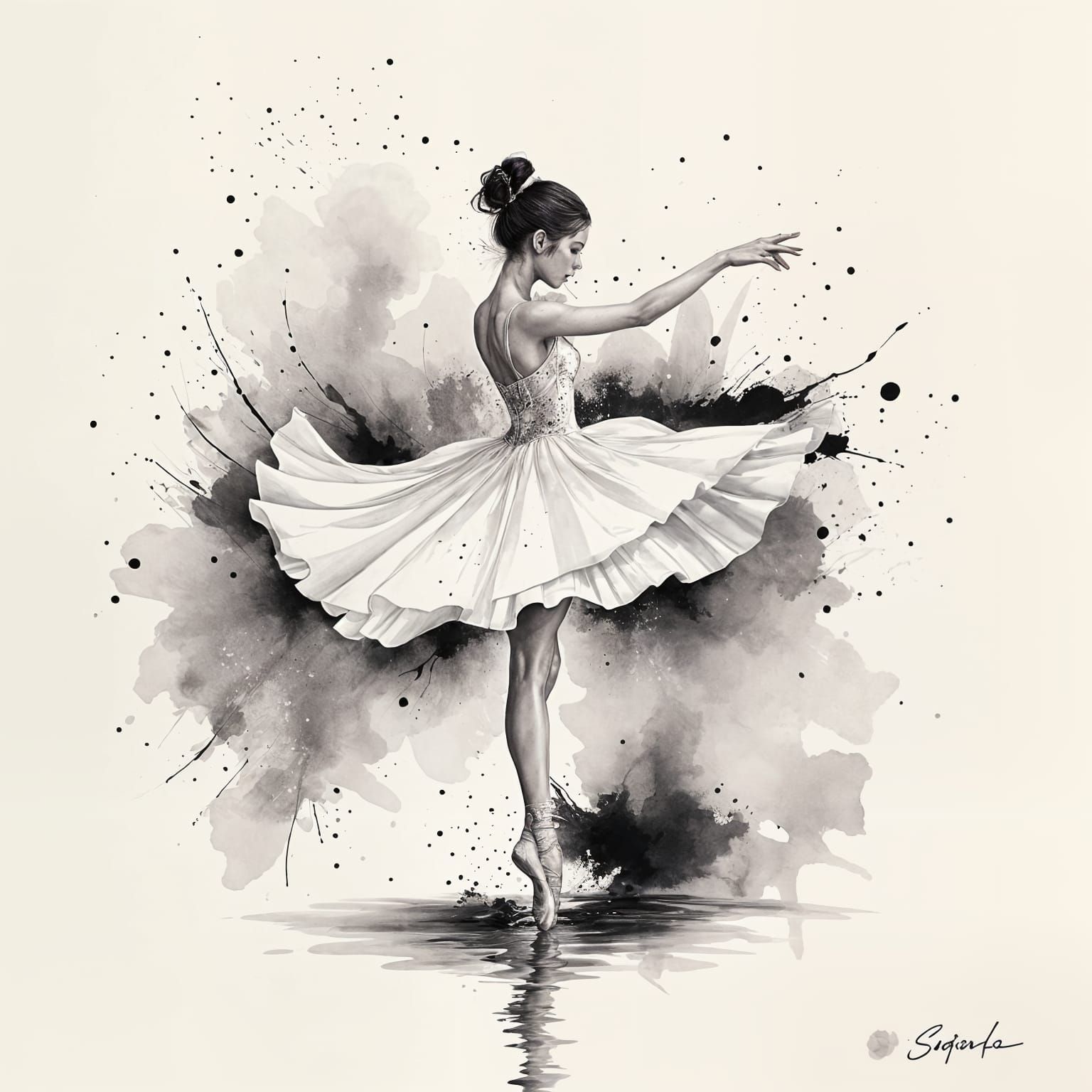 Ink splatter ballerina   by @Vix