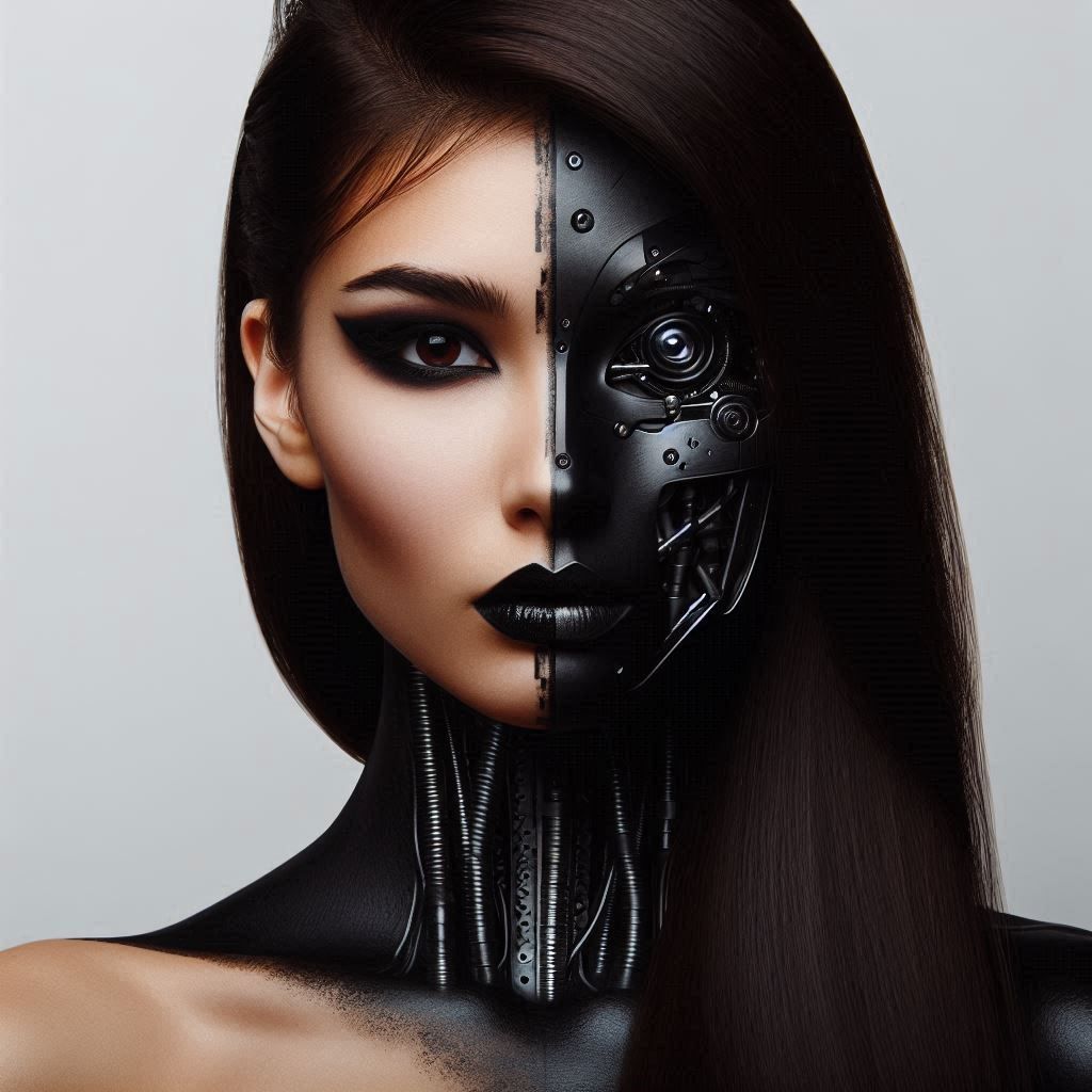 Is she human, half human or robot?