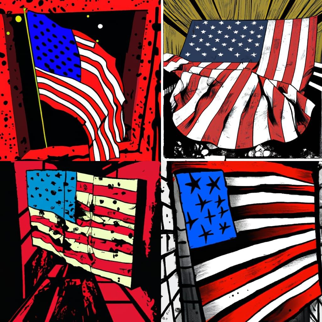 patriotic american flag underground comix dystopian