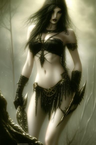 lone succubi beneath blood moon