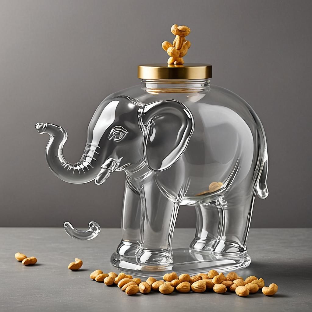 Modern Glass elephant peanut dispenser - AI Generated Artwork ...