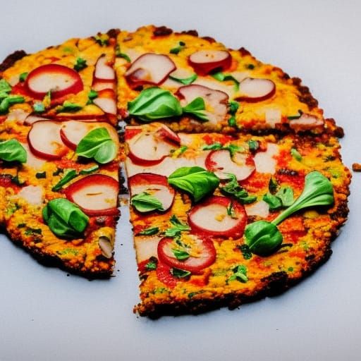 A cauliflower and lentil pizza