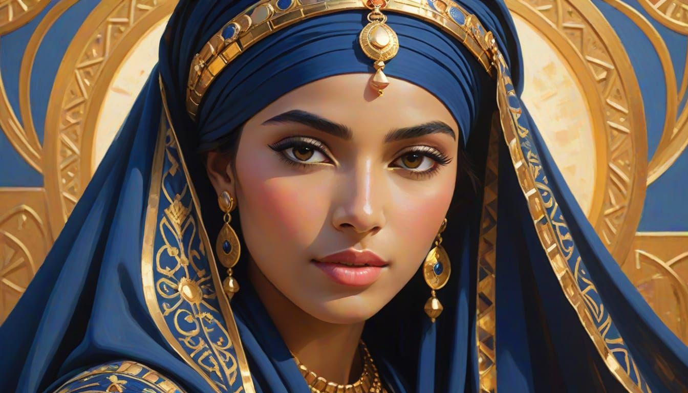 Egyptian Goddess in Golden Splendor - AI Art