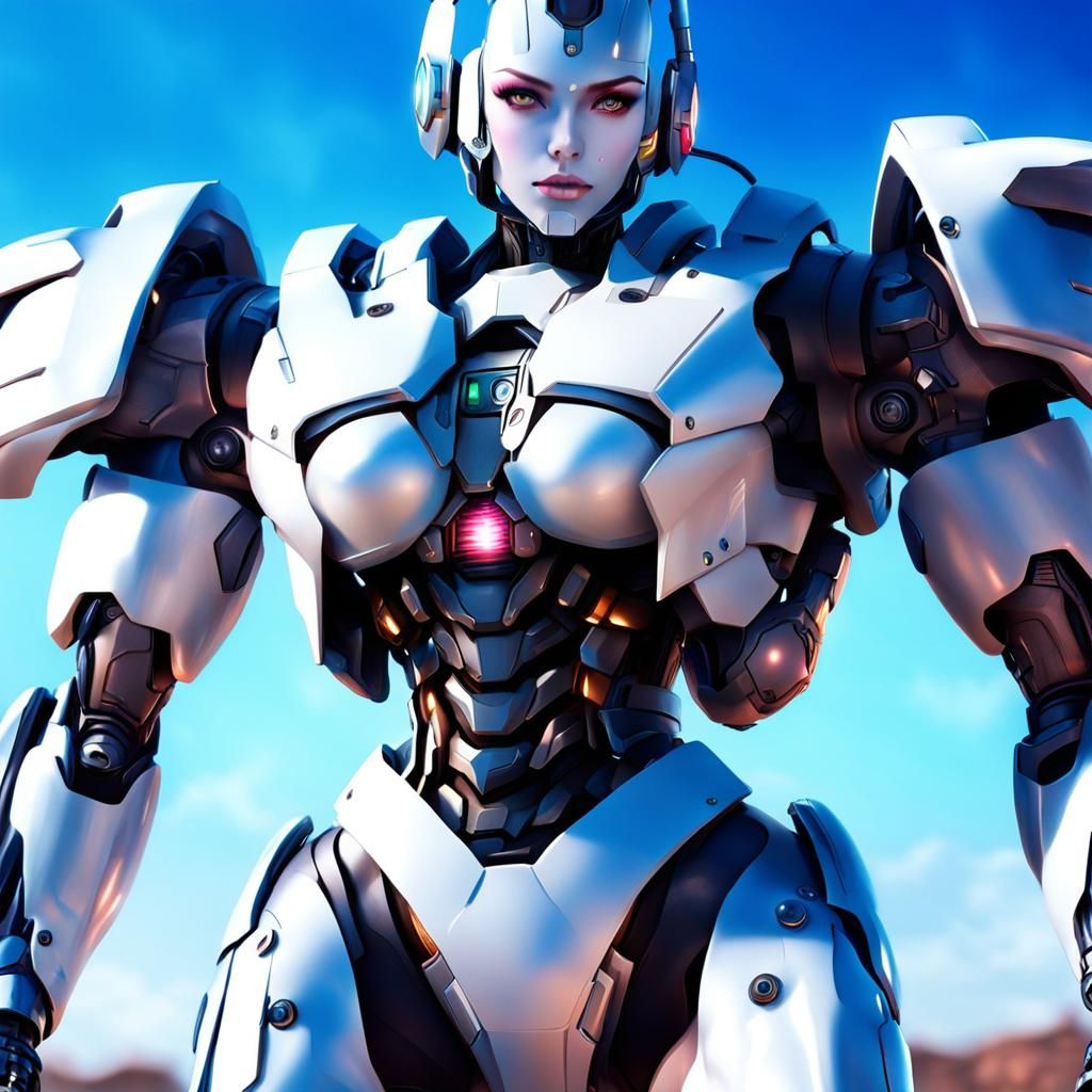 SUPER ARMORED CYBORG ANDROID GIRL CURVY BEAUTIFUL GORGEOUS