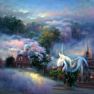 Unicorn At evening time