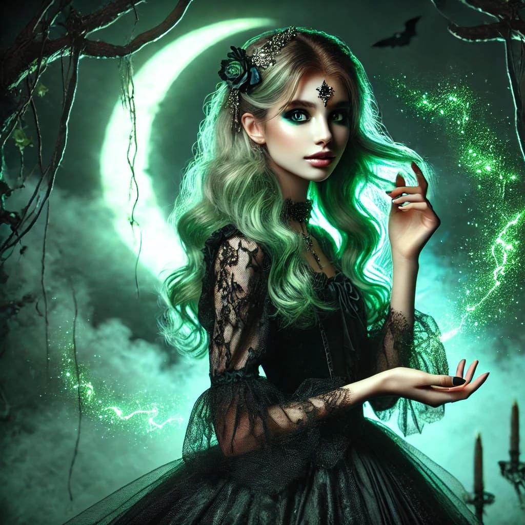 A young necromancer witch