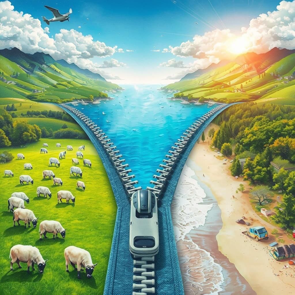 Ethereal Landscape with Swirling Clouds in Painterly Style