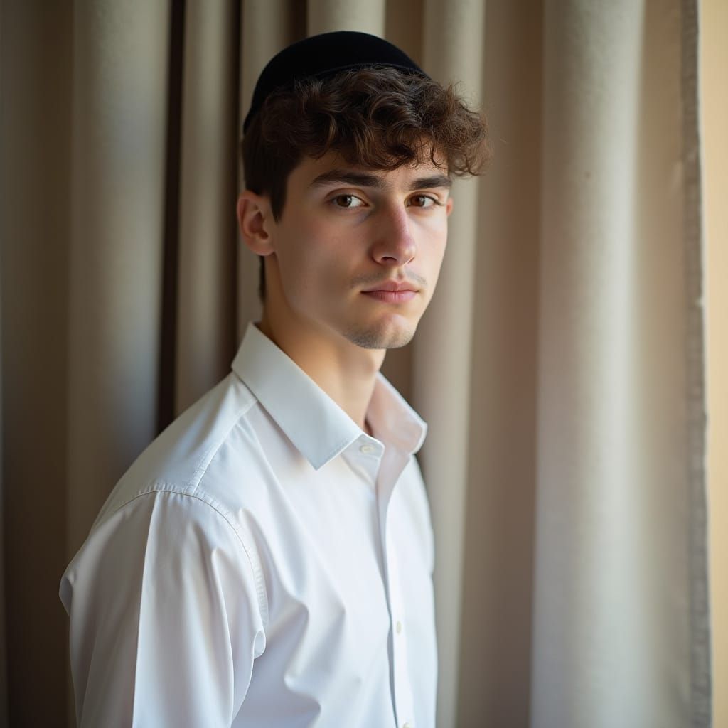 Young Man Exuding Confidence, Evocative Photography Style