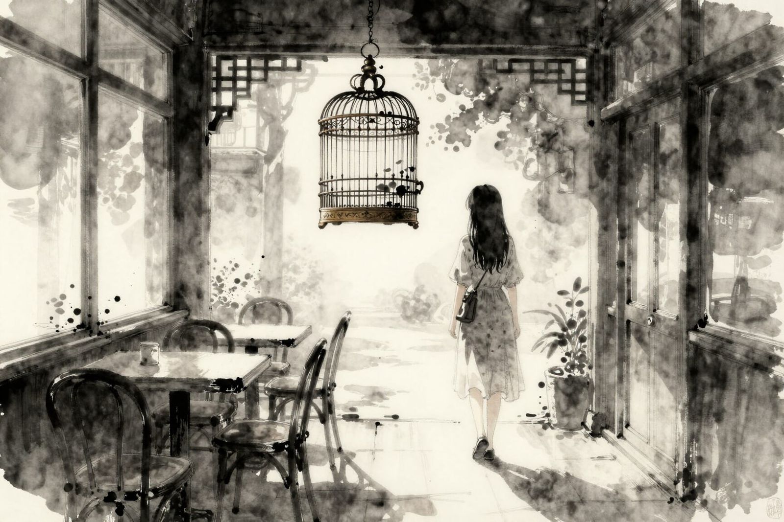 Her footsteps echo softly   by @Huginn