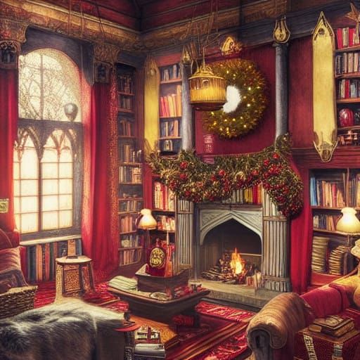 Gryffindor Christmas room
