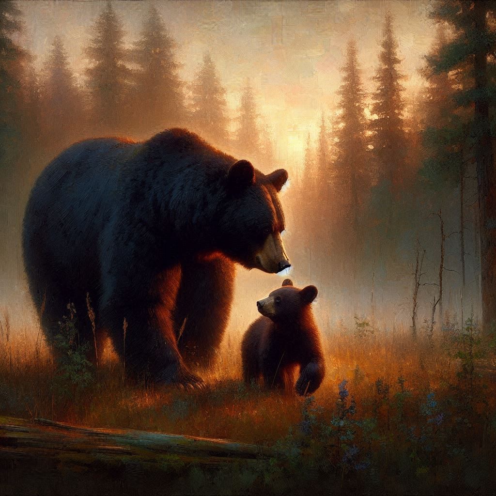 Black Bear and Cub