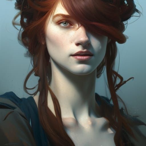 Detailed Portrait Concept Art in Triadic Colors
