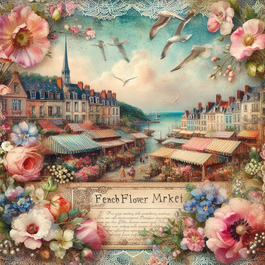 French Flower Market Themed Paper