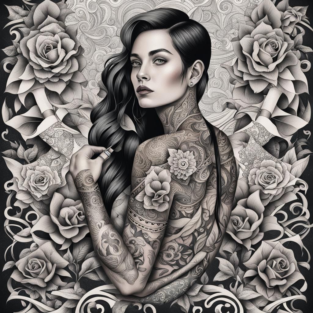 Woman with tattoos