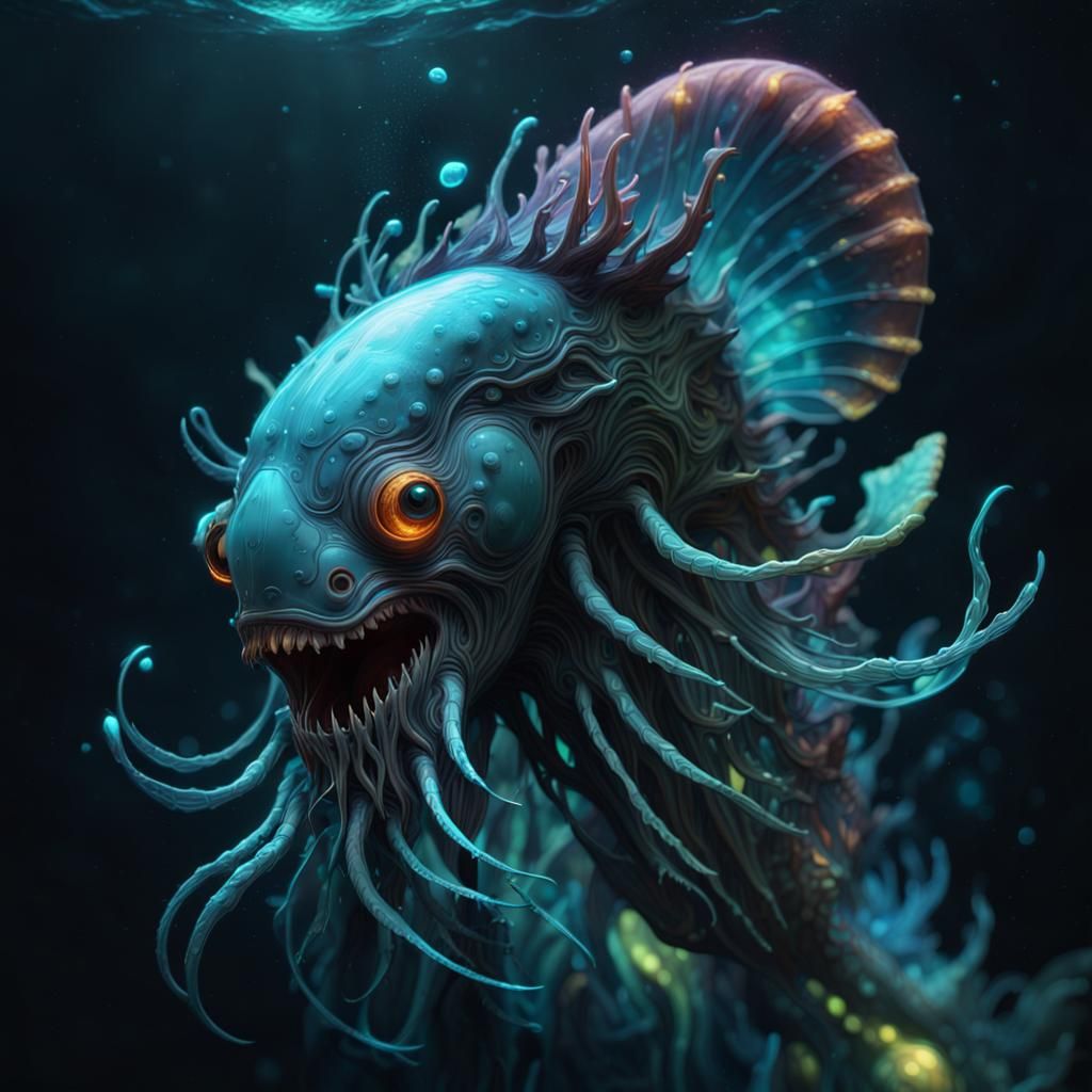 A Deep Funny Fish. - AI Generated Artwork - NightCafe Creator