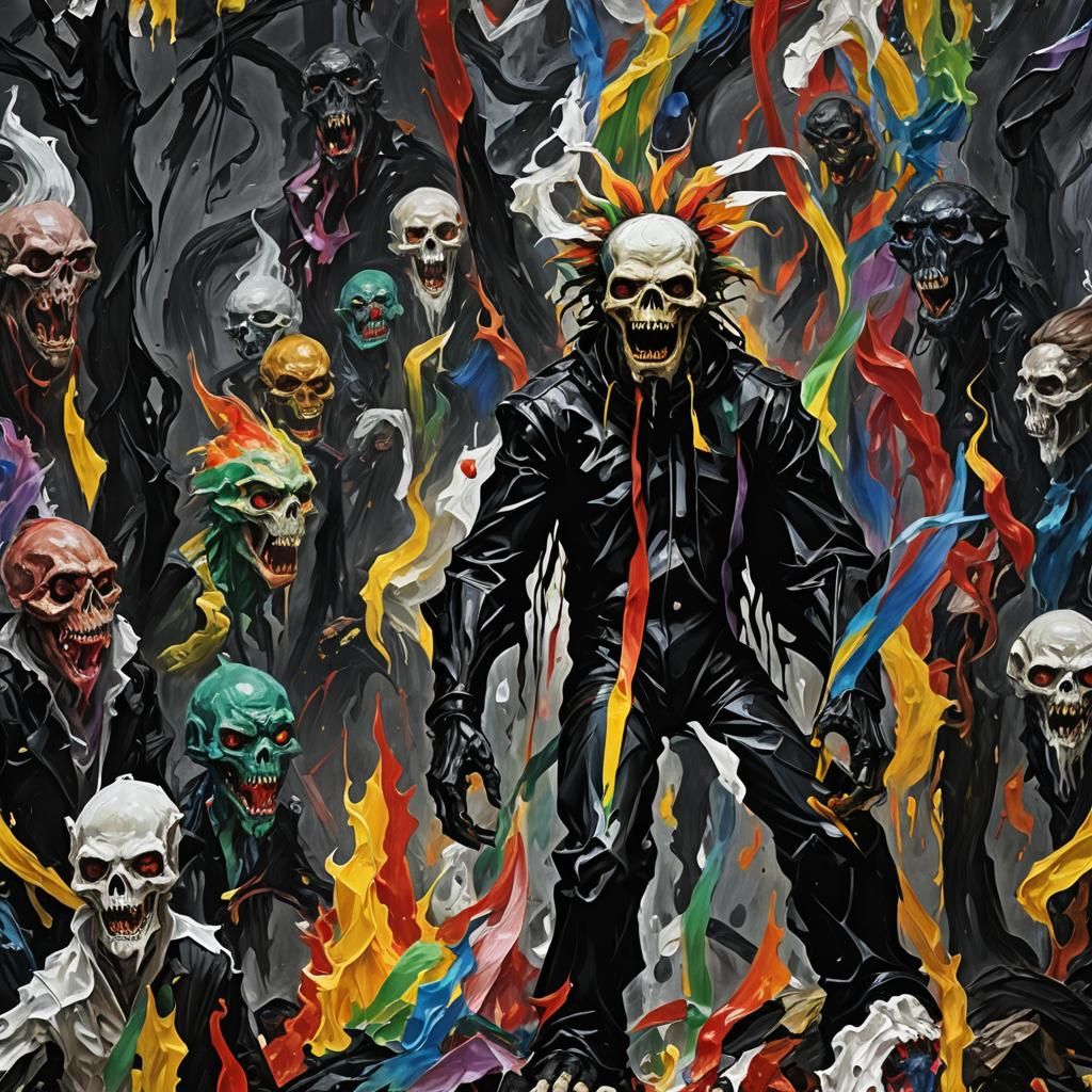 MEMORIAL RIBBONS OF KARMIC FLAME, APOCALYPTIC MOOD MEN IN BL...