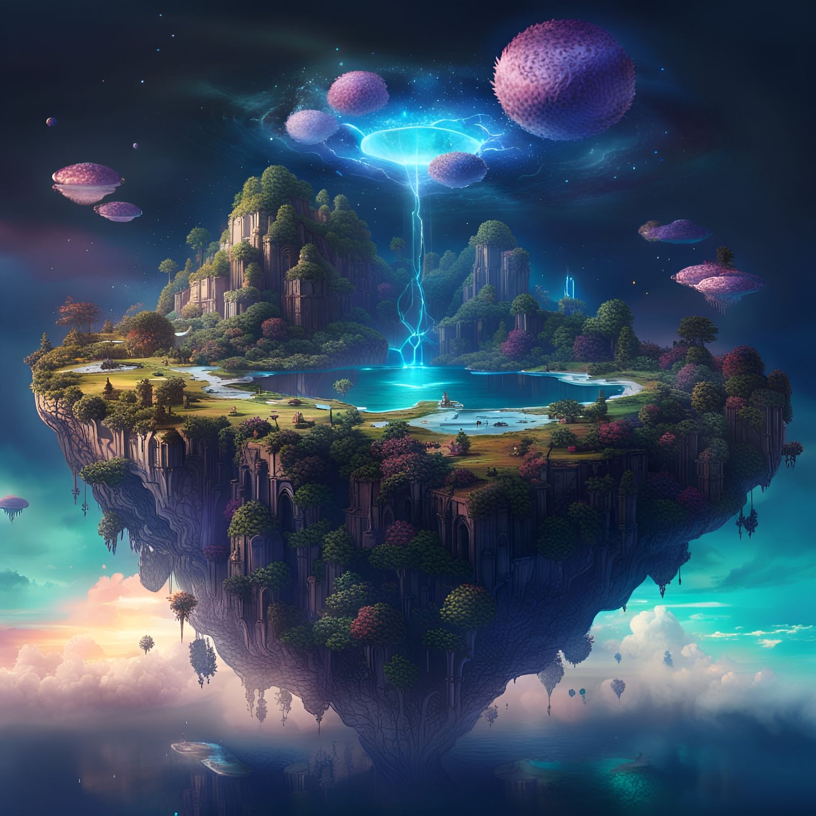 Floating Fantasy. - AI Generated Artwork - NightCafe Creator